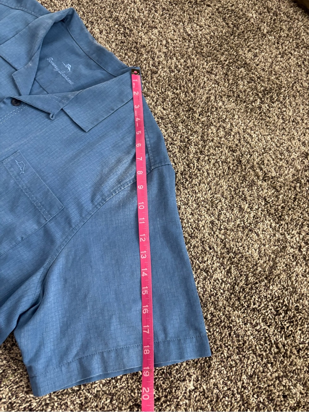 Tommy Bahama Slate Blue Polo with Embroidered Logo - Picture 3 of 6